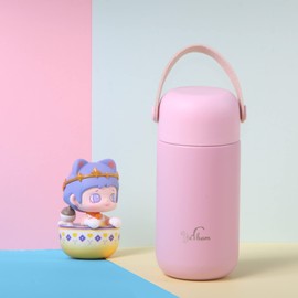 Yerbam 5.5oz Mini Tumbler Stainless Steel Vacuum Insulated Water Bottle Double Wall Thermos Flask Small Size BPA Free Leakproof (Periwinkle-Pink Combo)