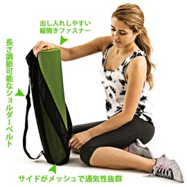 La-VIE 3B-3173 Yoga Bag, Mesh Type, Yoga Mat Case with Shoulder Strap