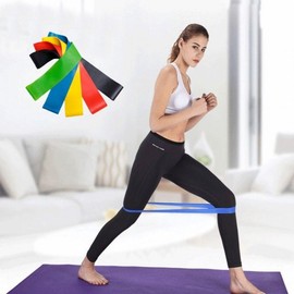 5-Piece Latex Resistance Bands for Stretching, Yoga, Pilates & Fitness Strength