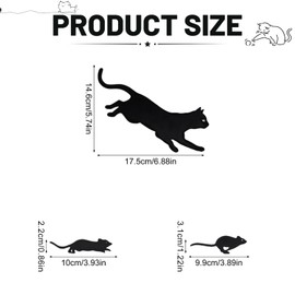 Pack of 3 Metal Black Cat Garden Stakes, Garden Decoration Spring for Outdoor Use, Decorative Garden Metal Kitten Family Figures, Garden Stake Spring Decoration, Garden, Patio, Lawn, Animals Decor (B)