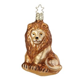 Inge-Glas Lion Grand Mane 1-047-13 German Blown Glass Christmas Ornament