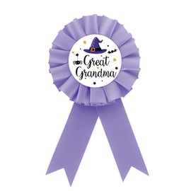 Halloween Great Grandma Tinplate Badge Pin, Halloween Baby Shower Button Pin, Witch Great Grandma To Be Pin, Purple Rosette Badge Pin for Gender Reveal, Halloween Themed Baby Is Brewing Party Supplies