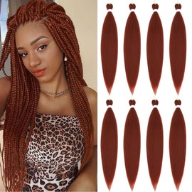 Braiding Hair Pre Stretched 22 Inch 8 Packs Long Braiding Hair Extension Pre Stretched Braiding Hair Professional Synthetic Hair For Braiding Hot Water Setting Soft Yaki Texture(22",#350-8P)