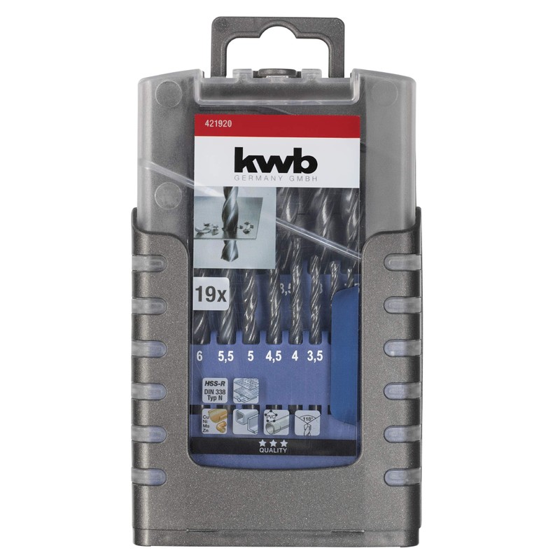 KWB - HSS-R Twist Drill Set 19 Piece 1-10 x