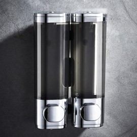 Wall-Mounted Liquid Soap Dispenser, Manual Shower Gel Dispenser, Waterproof Soap Dispenser, Soap Shampoo Gel Dispenser, Suitable for Bathrooms, Bathrooms, Hotels, 600 ml