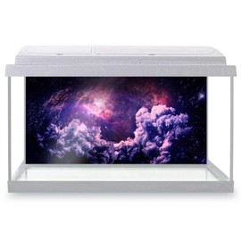 Aquarium Fish Tank Background 90x45 cm - Dreamscape Galaxy Purple Space Sky Static Cling Vinyl Vivarium Terrarium External Application #50779