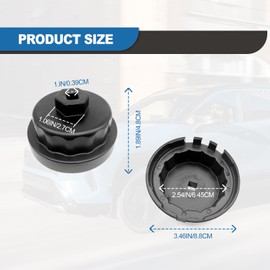 Oil Filter Cap Removal Tool Compatible with Toyota, Lexus, RAV4,Camry, Tundra, Highlander, Sienna-Heavy Duty Cup Oil Filter Cap Removal Socket for 2.5L to 5.7L with Cartridge Style Oil Filter Housings
