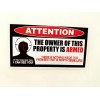 Decals by Haley 3x Owner Armed Warning Sticker 2nd Amendment