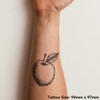 'Apple with Leaf' Temporary Tattoo - Water Resistant, Skin-Safe, Non-Toxic