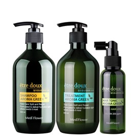 Mediflower Attus Aroma Green Hair Loss Shampoo + Treatment + Hair Tonic 3-Piece Set / 메디플라워 에트투스 아로마 그린 탈모샴푸+트리트먼트+헤어토닉 3종세트