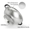 5 Qt Colander 18/8 Stainless Steel Colander Silicone Handle Easy