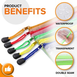 10 Pack A4 Mesh Zipper Pouch Bags - Plastic Zipper Pouches for Organizing 13.5x9.5 in - Document Bags With Zipper - Letter Size Zipper Pouch - Document Pouch With Zipper - Mesh Pouch With Zipper