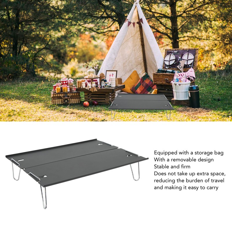 Small Folding Table Aluminium Alloy Lightweight Portable Picnic Table with