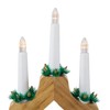 LED Lighted Christmas Candelabra Bridge - 13" - Natural Wood
