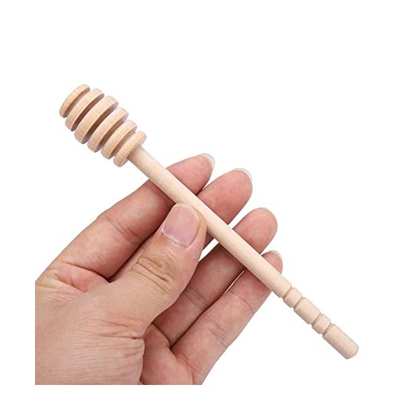 24Pcs Wooden Honey Dipper Stick Jam Syrup Drizzler Stirring Rod