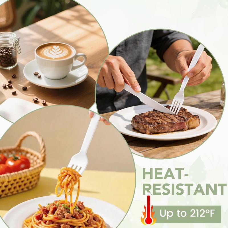 Phyyixs 360 Count Compostable Cutlery Set - 150 Forks, 150