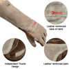 AOUCHI Cowhide BBQ Welding Gloves, Long Sleeve Fireproof and Heat