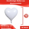 Tayuvira 25 Pcs White Heart Balloons,18 Inch Heart Foil Balloons,White