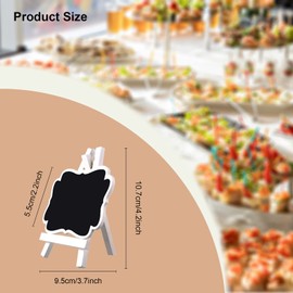 10 Pack Mini Chalkboard Signs with Easel Stand, Giyiprpi 3.9x2.9 Inch Small Wooden Chalkboard Labels, Reusable Chalkboard Tags Blackboard for Event Decoration Tags Wedding Signs Cards Tables Party