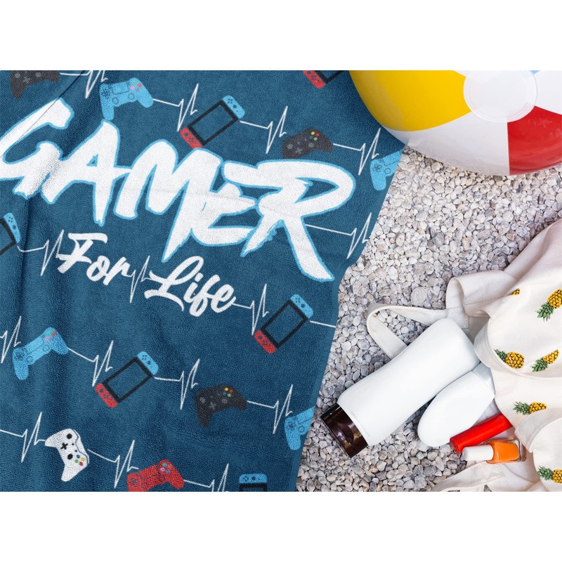 Gamer For Life Beach Towel - Gaming Controller Beats Design