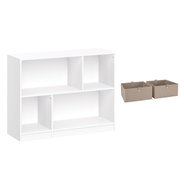 RiverRidge Kids Horizontal Bookcase Toy Organizer with 2 Shelves &