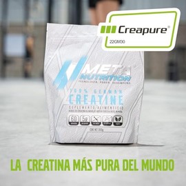 Meta Nutrition, Creatina Monohidratada Alemana Creapure®, 300g, 60 servicios.
