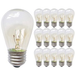Besdeal, Pack of 15pcs S14 Replacement Outdoor String Light Bulbs, 120V 11W Outdoor Patio Vintage Light Bulbs Set for Commercial Grade Outdoor Patio Vintage String Lights