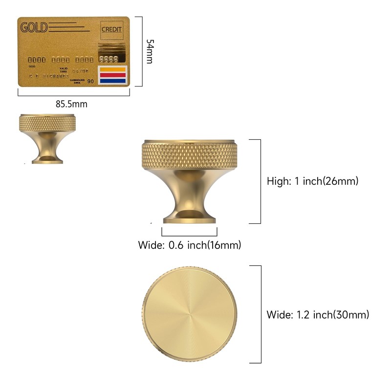 Amerdeco 10 Pack Champagne Bronze Knurled Cabinet Knobs Kitchen Cabinet