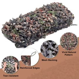 FLYEGO GEN 2 Camo Netting Camouflage Netting Hunting Blind Camo Net Camouflage Nets Military Surplus for Shooting Party Decoration Photograph Car Cover Sunshade(13ft x 20ft, Maple Leaf)