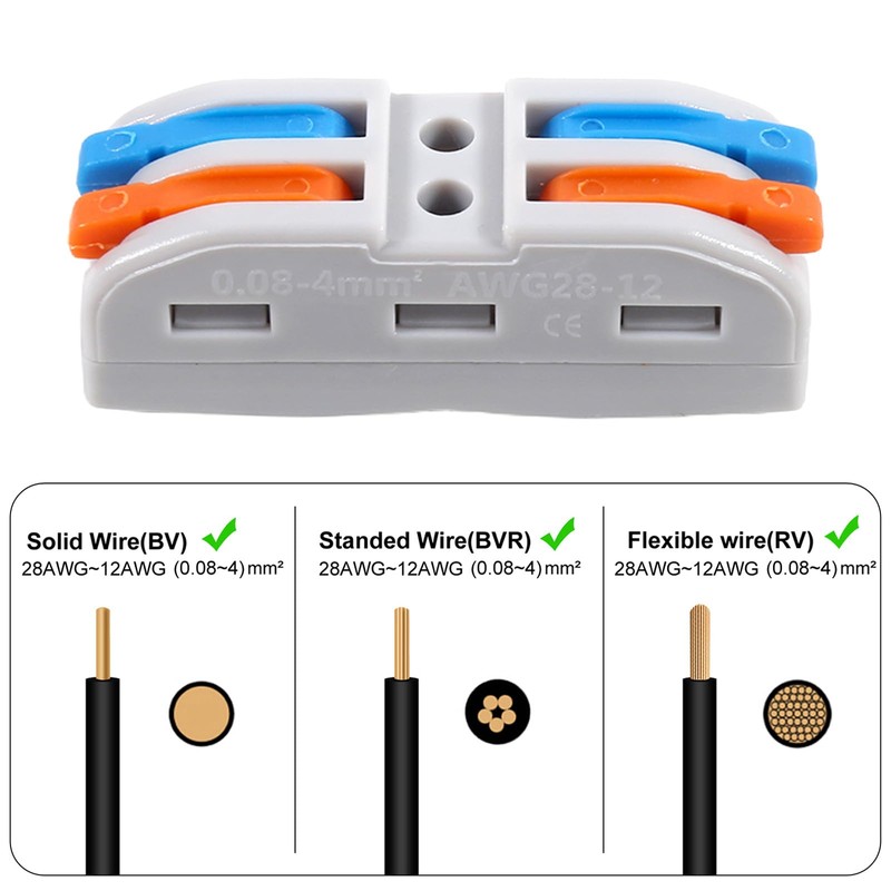 20Pcs Quick Connect Electrical Splicing Wire Connectors Kit Lever Wire