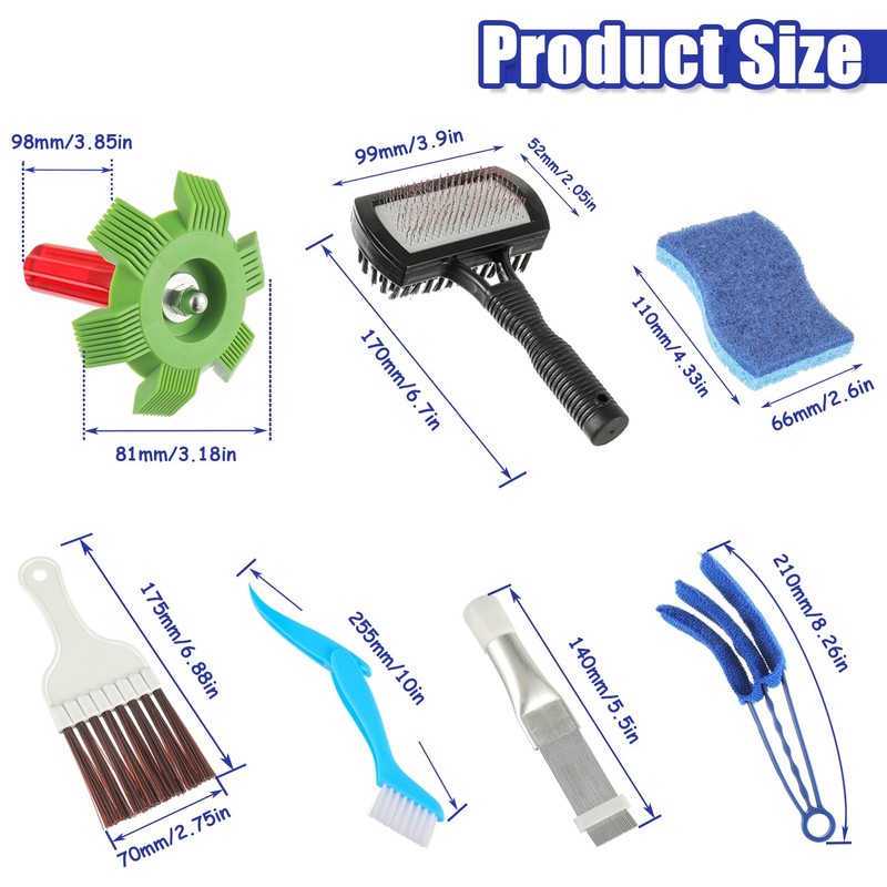 BOJACK Air Conditioner Fin Cleaner kit, Brush Condenser Ac Coil