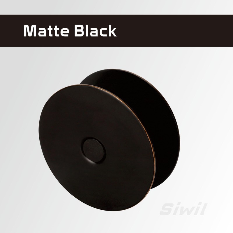 Siwil Door Hole Cover Plate Black, 2-5/8" Diameter Solid Steel,