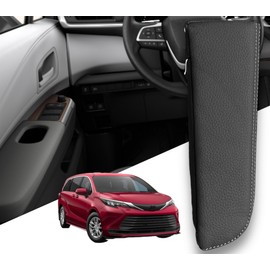 EMZ Leather Door Armrest Cushion Pad Accessories for Toyota Sienna 2021 2022 2023 2024 2025 (Black)