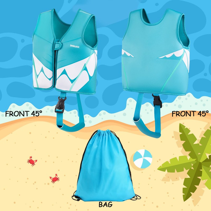 INIGGII Toddler Swim Vest, Swim Jacket for Kids, Infant Swim