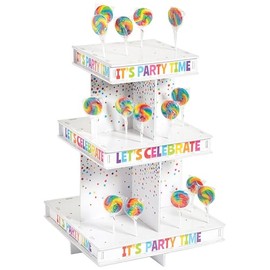 Fun Express Birthday Lollipop Stand - Candy Display Holder for Cake Pops & Lollipops - Ideal for Weddings, Parties, Showers, & Holidays - 1 Piece