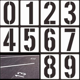 Gurxi Pack of 10 Large Numbers Stencils Reusable Plastic Number Stencils Painting Stencil Numbers 20 cm 0-9 Individual Stencil Numbers from House Numbers, Addresses, Garage Parking Places