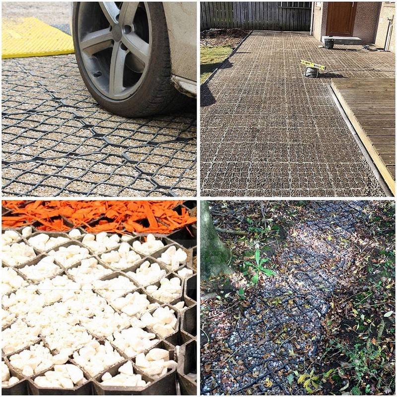 11 sq ft/4pcs Pack Permeable Pavers Grass Grid for Driveway,