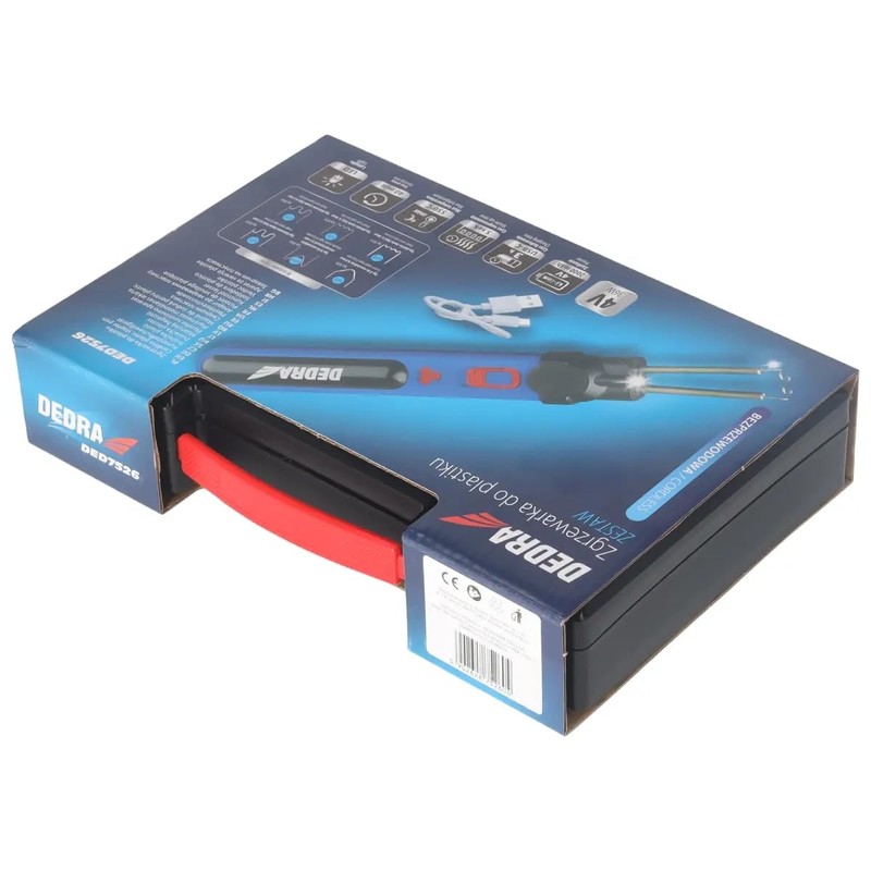 DEDRA DED7526 Plastic Welding Device Wireless USB-C Port, 4 V,