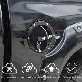 Car Fuel Tank Cap Replacement Anti-theft Lock Cap Compatible with Toyot@ Tundra 2017-2021 Truck Door Locking Gas Tank Door Cap with Lock accessories (style A)