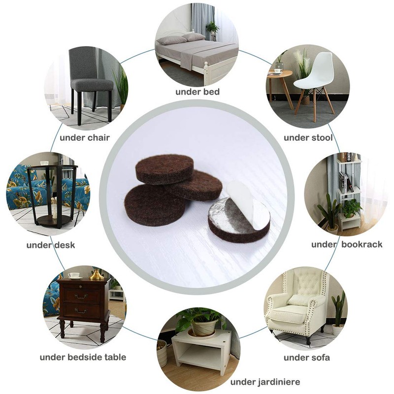 uxcell 24pcs Furniture Pads Round 1 3/4" Self-stick Non-slip Anti-scratch