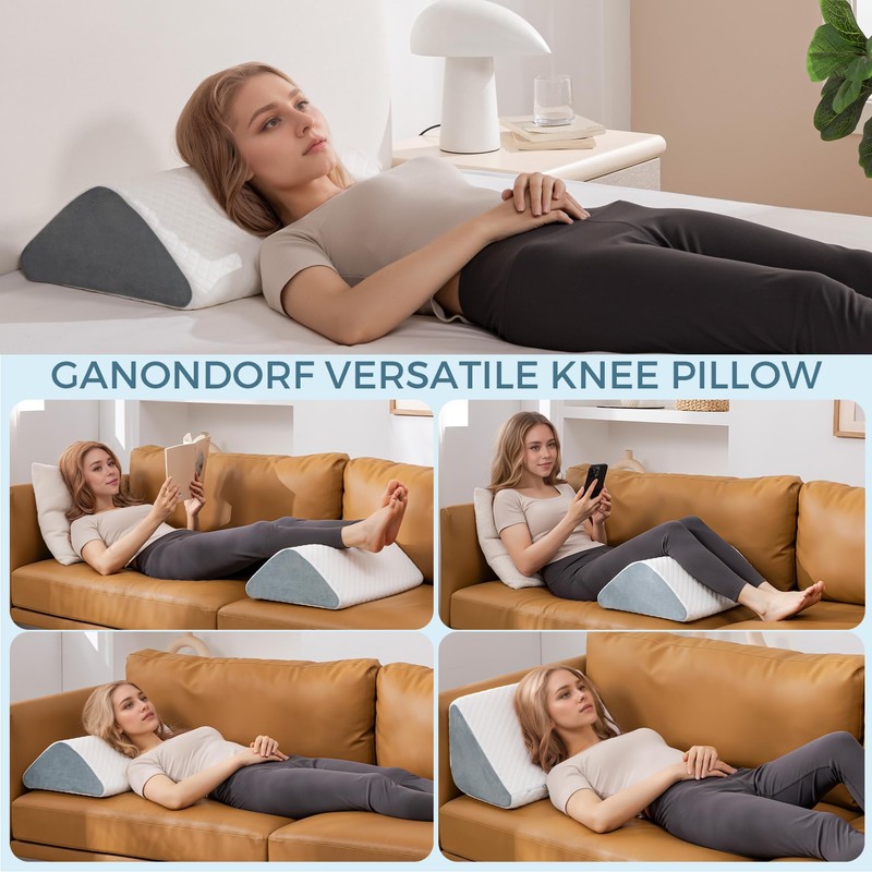Knee Wedge Pillow 6.3'' for Post-Surgery Recovery-Leg Elevation Support for