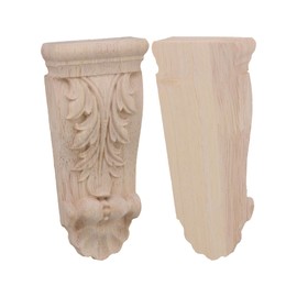 BQLZR Unpainted Solid Wood Carved Corbels Column 1.97" x 0.67" x 3.94" F45 Pack of 10