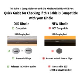 6ft USB to Micro-USB Cable Designed for Old Kindle E-Readers, Paperwhite, Oasis and 2020 & Older Kindle & Fire Tablets (See Product Image & Compatibility List Below, Not for 2021 & Newer Kindles)