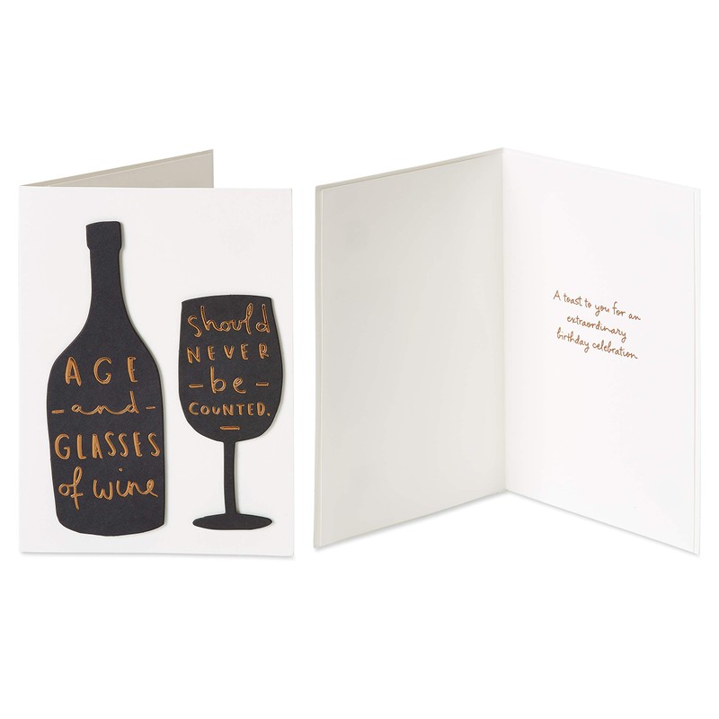 Papyrus Birthday Cards, Black and Gold (2-Count)
