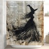 cromcu Witch Shower Curtain with 12 Hooks Waterproof Polyester Witch