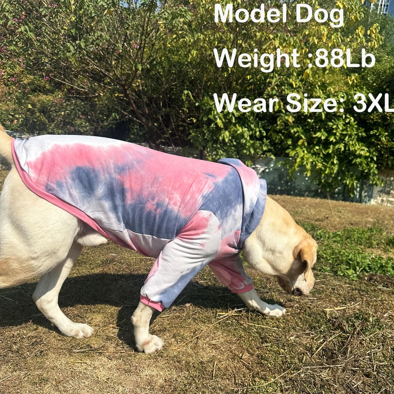 Dog Cotton Tie dye Hoodie Pink Grey Pullover Sweatshirts Soft