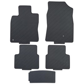 Custom-fit for 2016-2021 Honda Civic Premium All-Weather Rubber Floor Mats and Liners Front and 2nd Row Heavy Duty Set (Black)