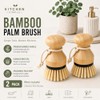 Kitchen Simple Bamboo Palm Brush Set, 2 Pack Dish Scrub