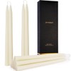 JONERAY 12-inch Ivory Beeswax Taper Candles - 9 Hour Long