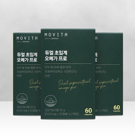 Mobita Movita Korea's first Omega Lactobacillus enteric-coated soft capsule dual supercritical Omega Pro 60 capsules, 3 units / 모비타 국내최초 오메가 유산균 장용성 연질캡슐 듀얼 초임계 오메가 프로 60캡슐, 3개